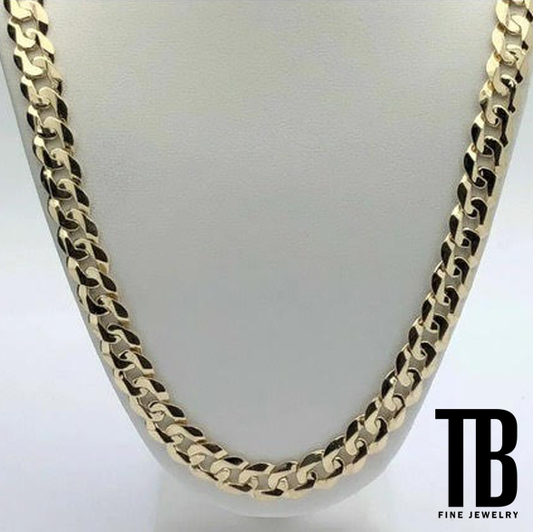 14k Yellow Gold Solid Cuban Link Chain
